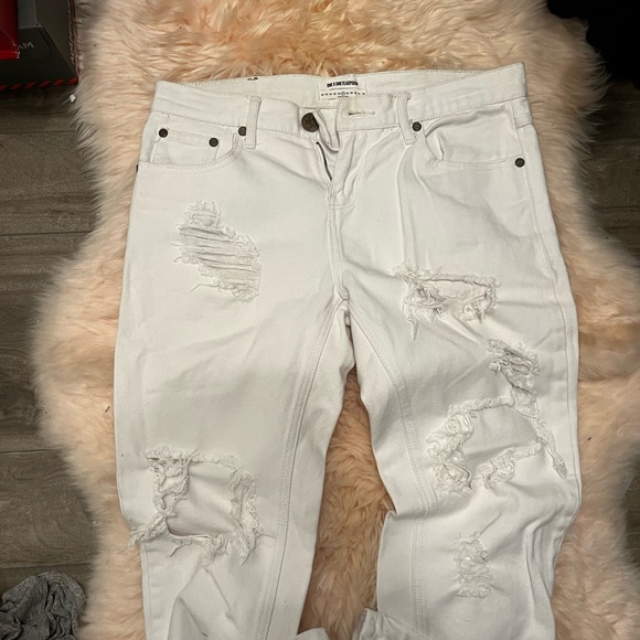 One x One Teaspoon Distressed White Skinny Jeans - Picture 7 of 7